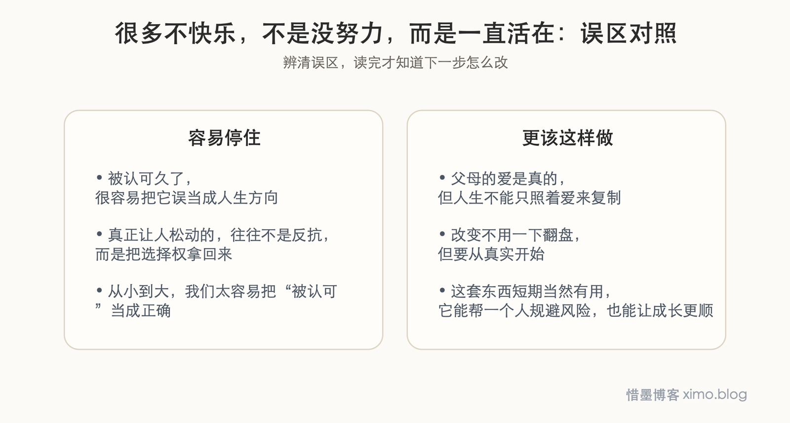 很多不快乐，不是没努力，而是一直活在别人的期待里 误区判断图