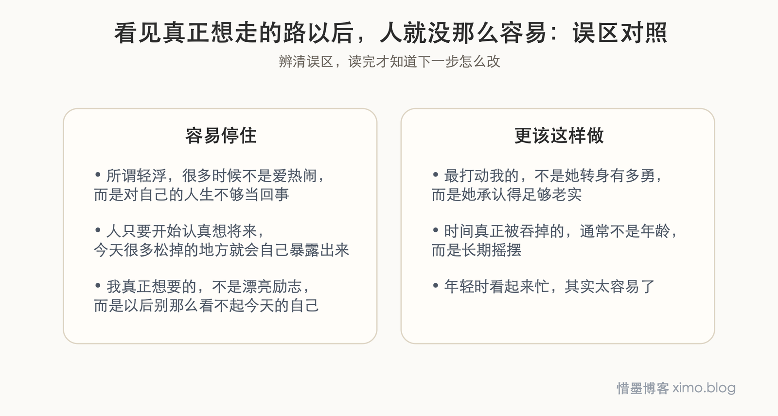 看见真正想走的路以后，人就没那么容易轻浮了 误区判断图
