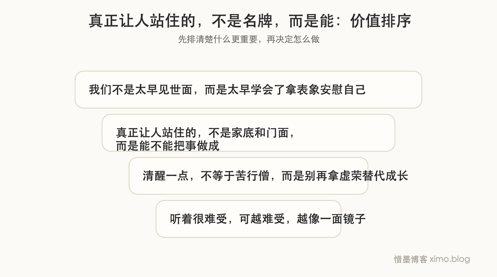 真正让人站住的,不是名牌,而是能力和分寸 价值排序图